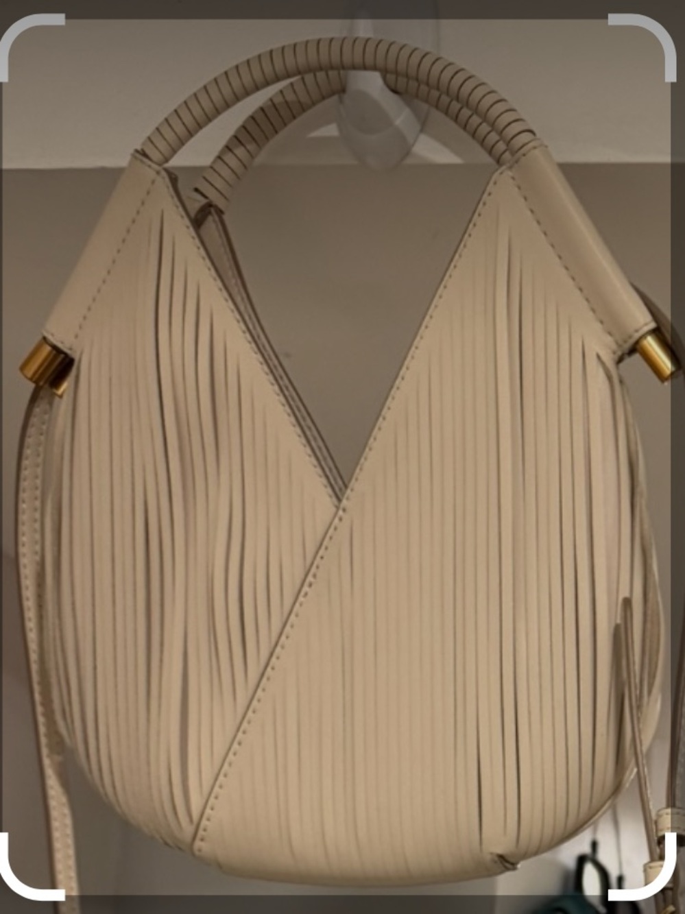Donna Karan Micro Cream Fringe Crossbody Bag - Picture 3 of 3